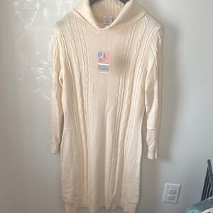 Serra Cream Cable Knit Pullover with Cowl Neck